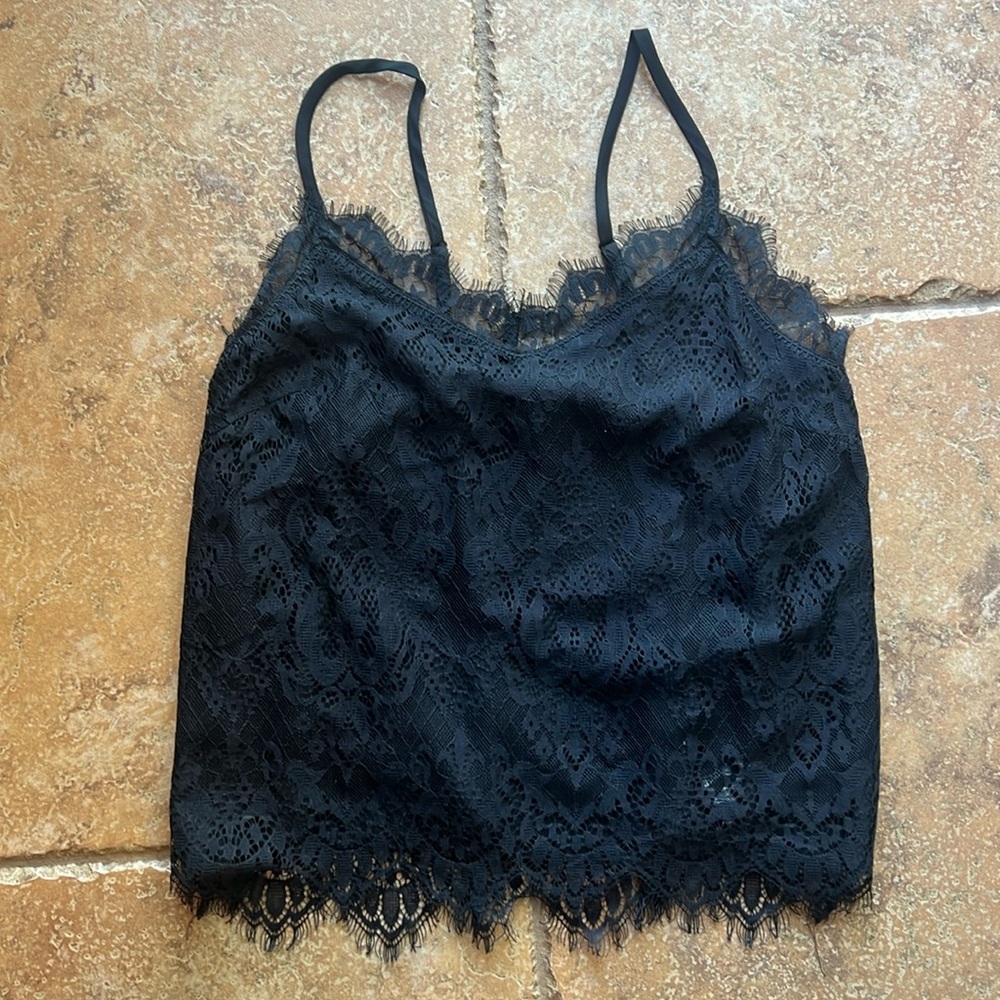 Black lace tank